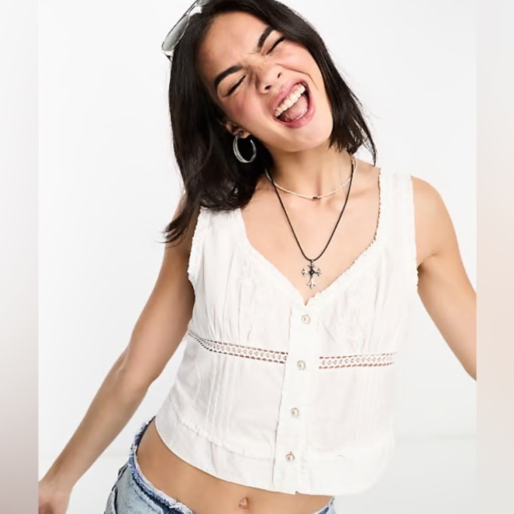 Free people Kerry Broderie button down tank - Picture 2 of 9